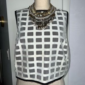 Cropped mesh dress shirt. Intermix sz L